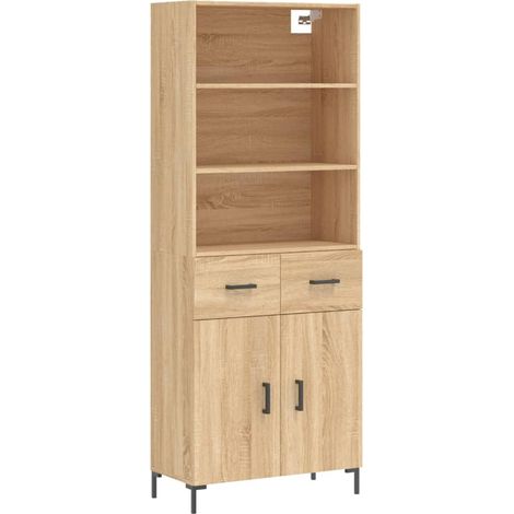 Credenza cassettiera mobile contenitore organizer cucina soggiorno salotto alto sonoma 695 x 34 x 180 cm legno ingegnerizzato marrone 020034152
