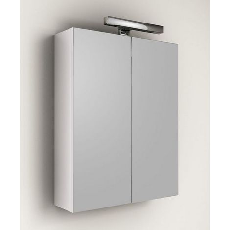 Bagno Italia Specchiera specchio da bagno Contenitore due ante da 60x60hx18 bianco con applique