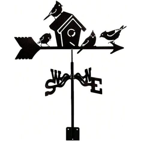 Green Mobility-Girouette nid d'oiseau , silhouette en métal, ornement décoratif d'extérieur, auvent décoratif de jardin (1/4)