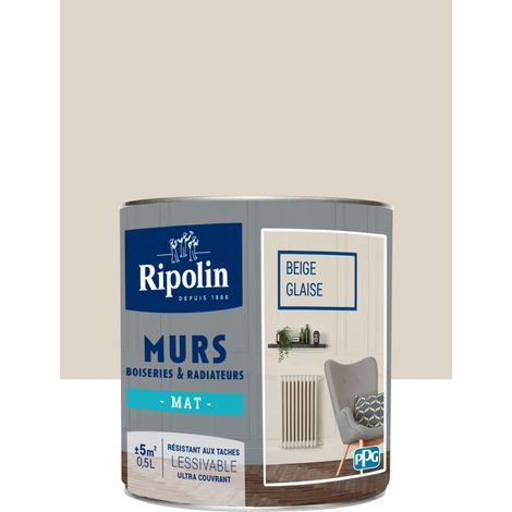Peinture Murs, Boiseries, Radiateurs RIPOLIN Mat Beige glaise 0,5 L (1/5)