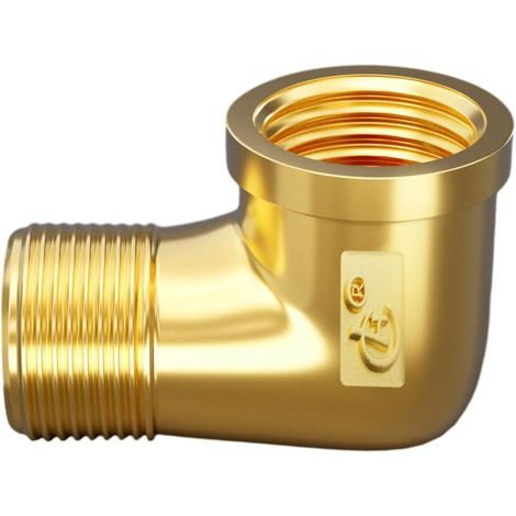 Réducteurs 1/4 à 3/8 Pouce en Laiton, Rallonge de Réduction avec Hexagone, Filetage Extérieur x Intérieur, pour la Conversion Tuyauterie(Lot 4) Angle 90° Agxig 1" (1/5)