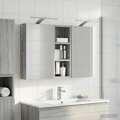 vidaXL Bathroom Cabinet Set 3 pcs 80 x 10.5 x 50 cm Engineered wood (1/5)