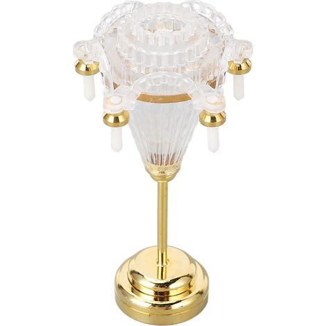 Lustre miniature pour maison de poupée à l'échelle 1:12, plafonnier LED en acrylique fonctionnant sur piles (1/5)