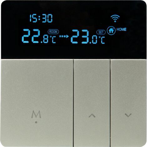 Pair Thermostat intelligent Thermostat de chauffage Thermostat de chauffage par le sol électrique 16A Thermostat de chauffage par le sol électrique gris tonchean