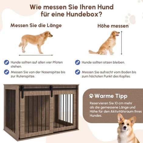 Cage chien métal aspect bois, verrou sécurisé, style campagne, 98x58x67 cm, noyer/noir, enclos robuste pour intérieur (1/5)