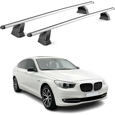OMAC Aluminium Dachträger Querträger für Bmw 5er GT F07 2009-2017 – TÜV / DIN 75302:2019 – Abschließbar – T-Nut – Max. 75 kg – 2 Stangen – Silber (1/5)