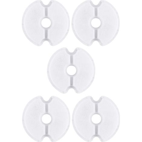5X Filtre Fontaine Eau Chat Rond Résine Charbon Actif 4 Couches Filtration Mousse Chien Animal Universel, 104mm (1/5)
