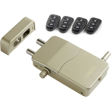 Arregui – Verrou électronique invisible avec alarme 110 dB – 4 télécommandes – Installation sur portes en bois ou métal – Sécurité renforcée (1/7)