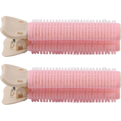 2-teiliges Set voluminöser Haarspangen, tragbare Ansatzwickler, Haarstyling-Tool für Frauen und Mädchen – Rosa (1/5)