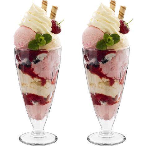 Verres à coupe glacée - Lot de 2 grands verres à milkshake de 350 ml au design classique et transparent (1/5)