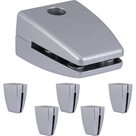 Lot de 6 pinces fixation pour vitres bureau, clips en aluminium (1/5)