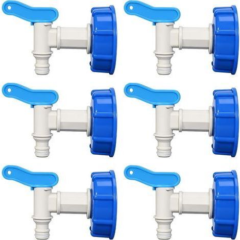Lot De 6 Robinet Doseur,Robinet D'Écoulement Avec Filetage,Robinet De Vidange Bidon Pour Bidon De 15 À 60 Litres,Étanche Robinet Verseur Pour Essence Camping Jardin Eau Chaude Cuisine Eau (1/5)