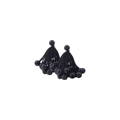50 Pcs Tendeur à Boule Élastique(Noir), Tendeur de Bâche pour Pavillon, Camping, Tente Cordons, Rideaux Harnais d’Extension, 10cm (1/5)