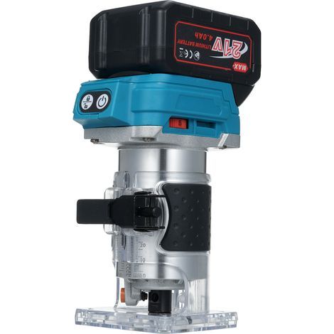 Compact portable router for woodworking, with 2 x 4Ah batteries, 21V, brushless, for woodworking, cutting and milling. (1/5)