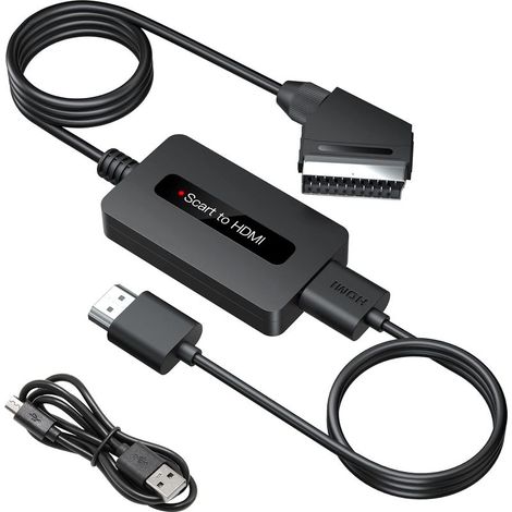 Convertisseur péritel vers HDMI avec câble HDMI et câble péritel, adaptateur péritel mâle vers HDMI (1/5)