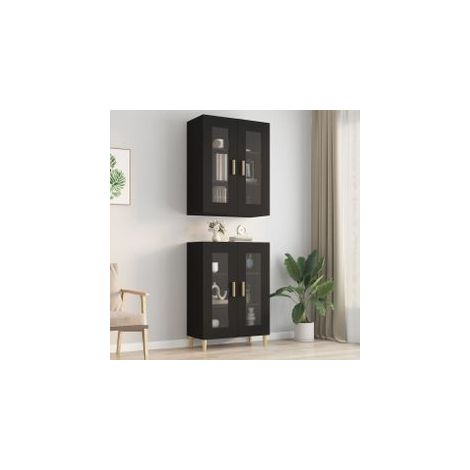 Armoire murale suspendue Noir 69,5x34x90 (1/5)