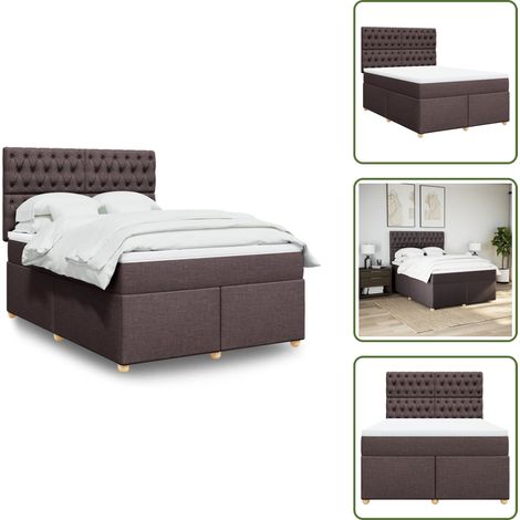 Sommier à lattes de lit avec matelas Marron foncé 140x190 cm - Sommier À Lattes De Lit - Sommiers À Lattes De Lit - Lit - Meuble De Chambre À Coucher
