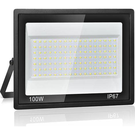 Projecteur LED Extérieur 100W,7000K Blanc Froid,10000LM Super Lumineux, IP67 Étanche, 119 LEDs, Spot Extérieur pour Jardin, Cour, Garage, Allée, Atelier, Couloir et Éclairage de Sécurité (1/5)