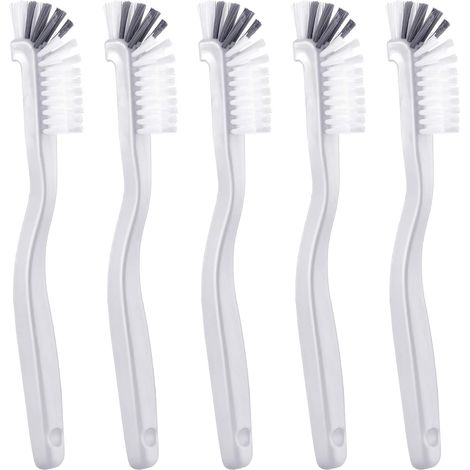 Brosse De Nettoyage - Angle Droit 90° - Poils Rigides En Fibre PET - Pour Fentes Et Jointures - Cuisine Salle De Bain - Lot De 5 (1/5)