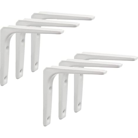 Lot de 6 Equerre Etagere Murale Équerre Étagère Équerre Murale Equerre Murale pour table, planche en bois, bibliothèque, meubles, fenêtre 10 cm