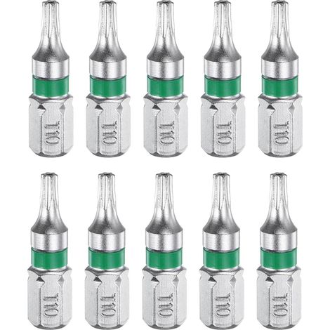 10 Embouts de Tournevis Torx T10H 1/4" Tige Hexagonale (1/5)