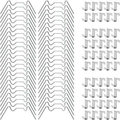 Clips De Vitrage Serre, Clips de Vitrage pour Serre Clips de Fixation, 50 Pinces en W pour Verre de Serre, 50 Clips de Z pour