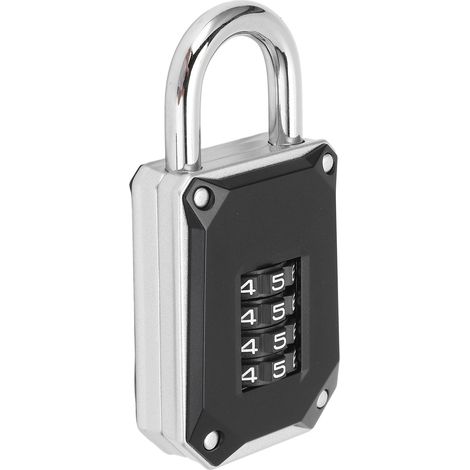 Cadenas à combinaison à 4 chiffres, anse renforcée, code réinitialisable, étanche, pour école, gymnase, portail, armoire