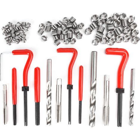 Kit de réparation de filetage 88 pièces, fils de connexion filetés M6 M8 M10, outils de rechange, inserts, équipement industriel (1/5)