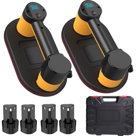 Lot de 2 machines à poser le carrelage, Outil de pose et de nivellement, Ventouse pour carrelage, Outil de rénovation domestique (4 batteries incluses)