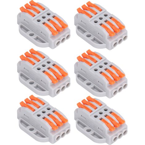 Lot de 15 bornes à connexion rapide, traitement électrolytique, ignifuges, connecteurs à fils fixes enfichables (1/5)