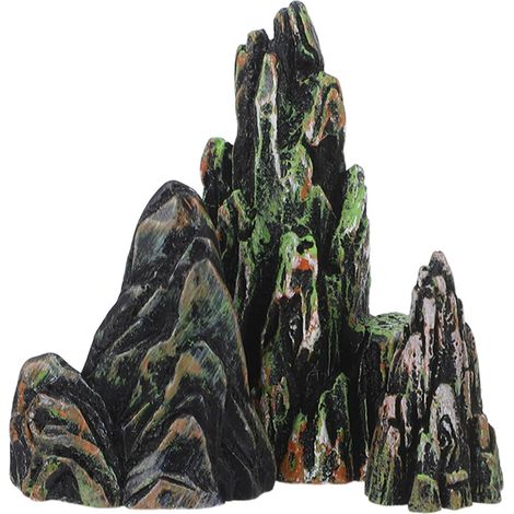 3 Stück Miniatur Felsengarten aus Kunstharz mit