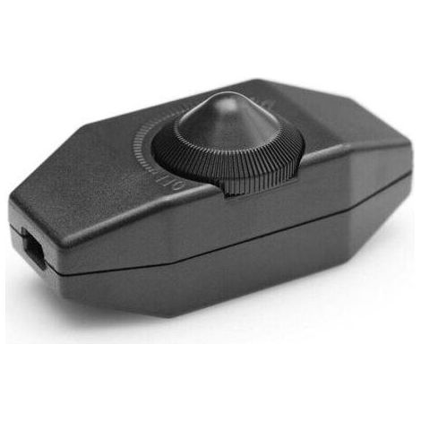 Pair Variateur LED 1-60W à intensité variable (variateur rotatif), compatible avec les ampoules LED, marche/arrêt, tension 220-230V, interrupteur en ligne CE, couleur noire (1/4)