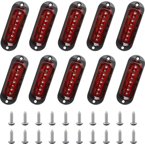 ECLECO Pack de 10 intermitentes LED delanteros 12-24V - Luces estroboscópicas de posición laterales - Luces de posición laterales - E8 - Luz intermitente para coche, camión, tractor, autocaravana, car