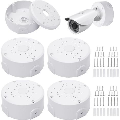 Lot de 4 boîtes de jonction universelles pour caméra de sécurité Robustes Étanches Pour la maison, le bureau, l'école Blanches (1/5)