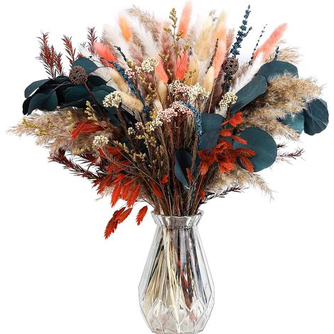 60pcs Naturelle Pampa Séchées Décoration Fleurs Séchées Automne Bouquet Séché Décor d'herbe de Pampa Décoratives en Herbe Pampa pour Boho Arrangements Mariage Anniversaire (1/5)