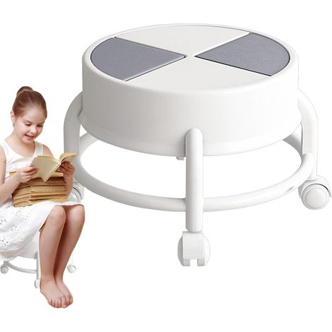 Tabouret Roulant Basse Hauteur, Chaise à roulettes à siège Bas Chaise roulante Basse Hauteur avec roulettes - Siège Rotatif Bas pour Salon, Garage, Magasin, Maison, Tabouret Roulant Mobile (1/5)