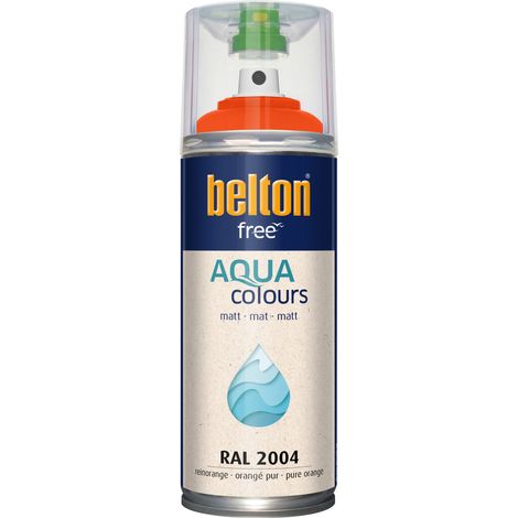 belton free Lackspray AQUAcolours 400 ml reinorange matt Wasserlack (1/3)