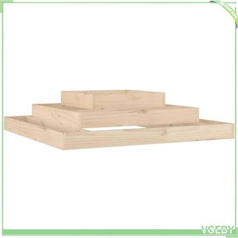 Jardinière - FAFEICY - Modèle 3 niveaux - Bois de pin massif - 110 x 110 x 27 cm - Cadre robuste (1/5)