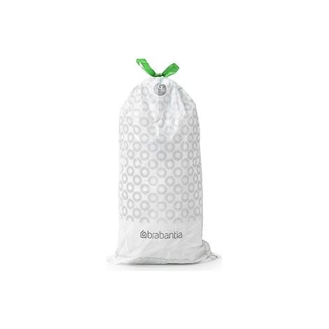 Sac poubelle 5 litres Brabantia liens coulissants blanc - paquet de 20 (1/5)