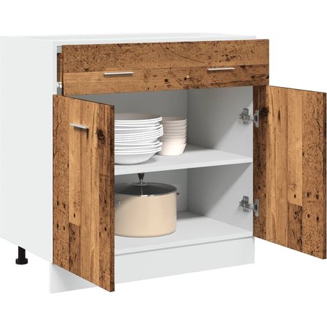 Schubunterschrank Lyon Altholz-Optik 80x46x81,5 cm Holzwerkstoff