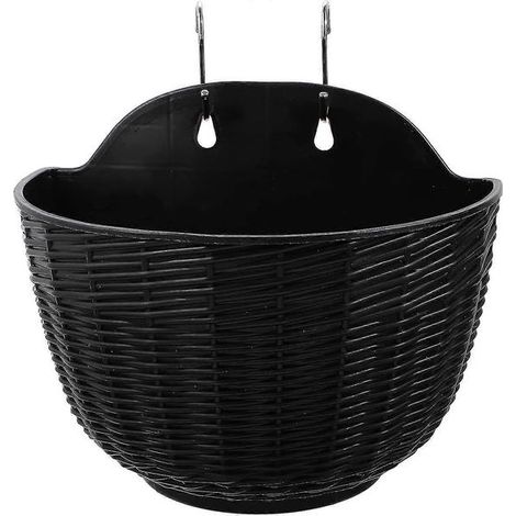 Jardinières murales suspendues, pots de fleurs en plastique pour clôture avec crochets, noir T (1/5)
