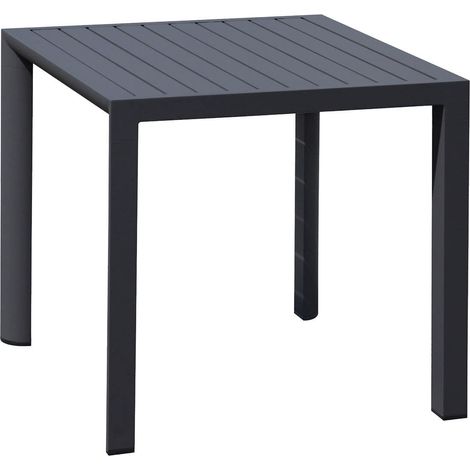 Tavolo Quadrato da Giardino 80x80x75 cm in Alluminio Antracite