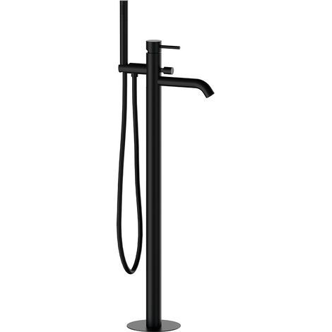 Miscelatore bordo vasca da pavimento nero opaco serie X Style (1/3)