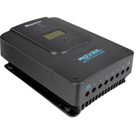 Contrôleur de Charge Solaire, Affichage LCD, Compatibilité de Tension 12V/24V/36V/48V, Évaluation de Courant 60A, Dimensions 210x148x60mm, Efficacité Jusqu'à 98% (1/5)