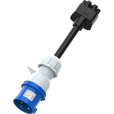 Adaptateur CEE 3 broches vers Tesla, 16 A (diamètre de la prise : 44 mm), rallonge de câble de charge pour véhicules électriques Gen 2 pour Tesla Model S/3/X/Y (1/5)