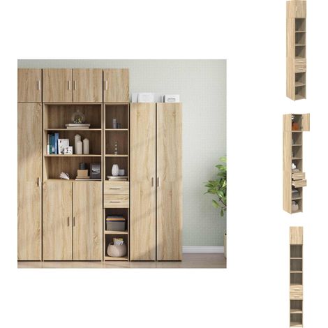 Hochschrank Schmal Sonoma-Eiche 30x42,5x225 cm Holzwerkstoff - Hochschrank - Hochschränke - Hochschrank Schmal - Schrank Schmal (1/5)