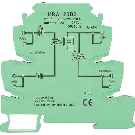 MRa 23D2 Ultraflaches Halbleiterrelaismodul, 6,2 mm, 3–32 V DC Eingang (1/5)