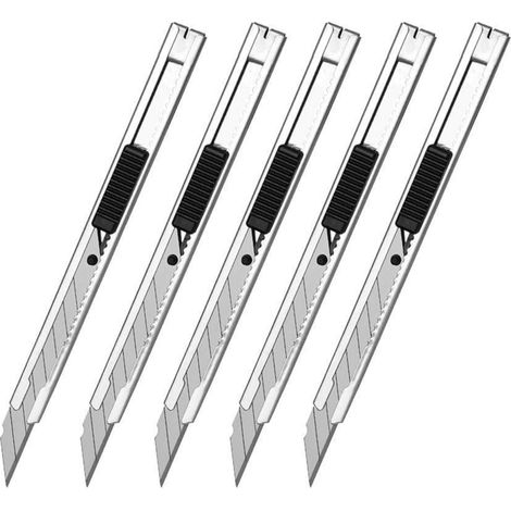 5er Set Cuttermesser 9mm Abbrechklingen SK5 Stahl 30/60 Grad für Folie Tapete Karton