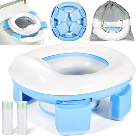 Vasino da viaggio pieghevole, seggiolino per bambini 3 in 1 con borsa, WC pieghevole per bambini, vasino da viaggio portatile per bambini, sedile per WC portatile per bambini (1/5)