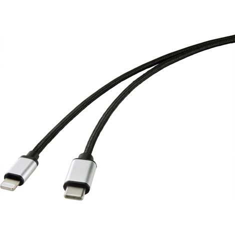 Renkforce Câble USB USB-C® mâle, Connecteur Lightning 2.00 m noir RF-4353448 Q484512